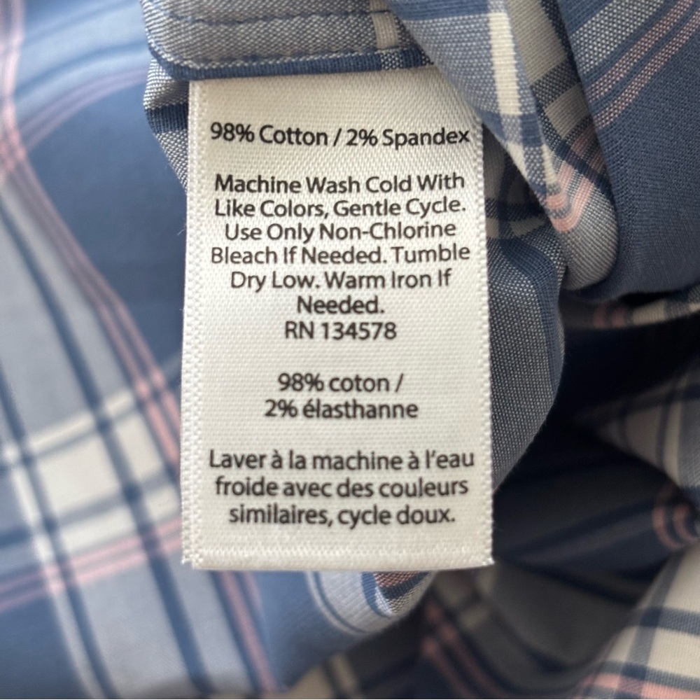 Men's Vineyard Vines Blue Plaid Slim Fit Tucker Shirt, Size XL - Picture 10 of 11